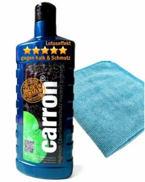 carron® Lotuseffekt Versiegelung Dusche Duschwand Glas Acryl gegen Kalk + Aktion: Microfaser-Poliertuch gratis dabei. Auch für Versiegelung von Badewannen.
